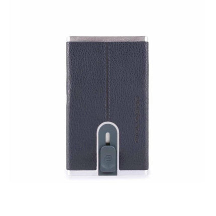 Piquadro, Black Square, Leather Wallet, Square Sliding System with Compact for Banknotes, PP4891B3RBLU4, Blue, For Men