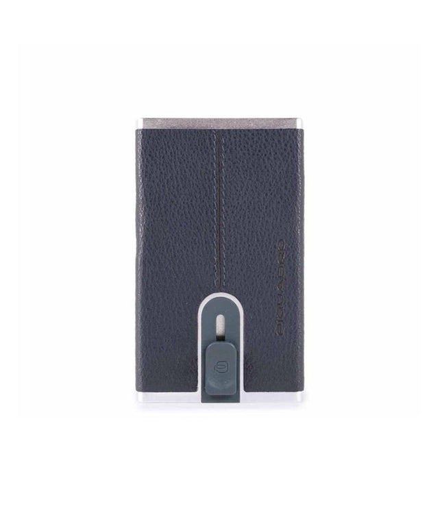 Piquadro, Black Square, Leather Wallet, Square Sliding System with Compact for Banknotes, PP4891B3RBLU4, Blue, For Men