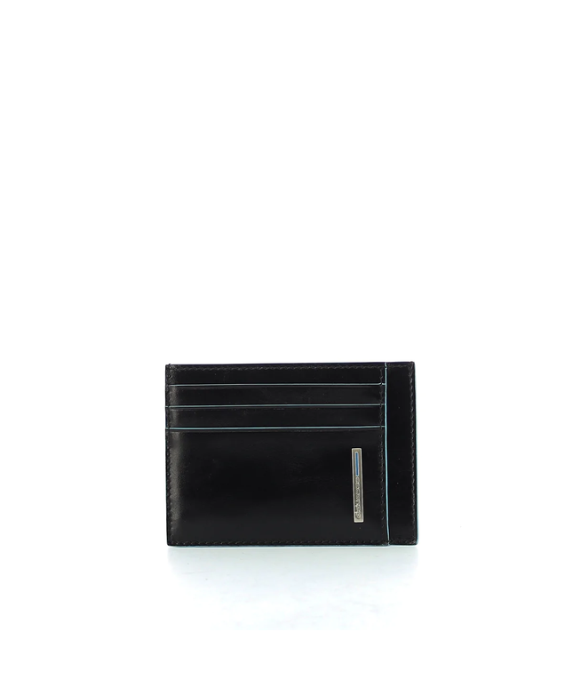 Piquadro, Blue Square, Leather Card Holder, PP2762B2R / N, Black, For Men