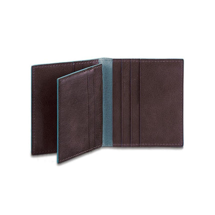 Piquadro, Blue Square, Leather Card Holder, PP1518B2, Brown, Unisex