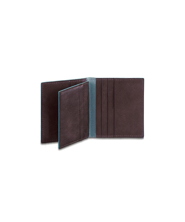 Piquadro, Blue Square, Leather Card Holder, PP1518B2, Brown, Unisex