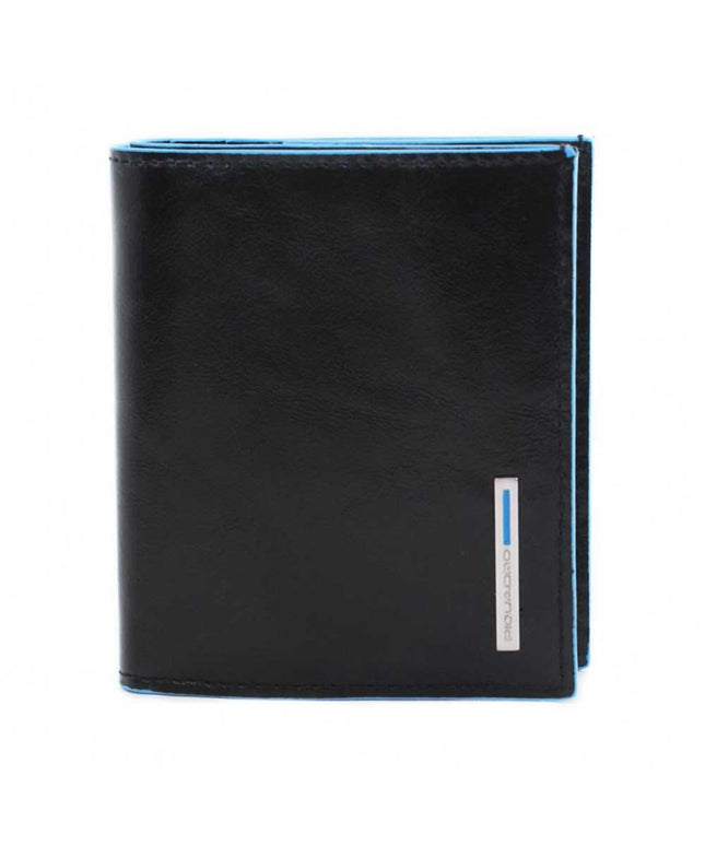 Piquadro, Blue Square, Leather Card Holder, PP1518B2, Nero/Black, Unisex