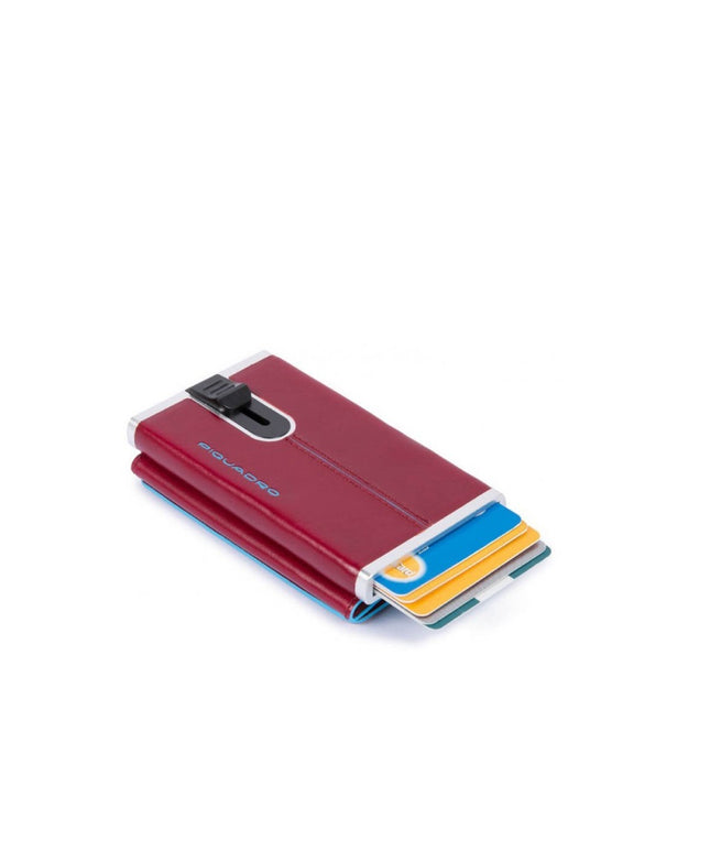 Piquadro, Blue Square, Leather Card Holder, Square Sliding System, PP4891B2RR, Brown, For Men