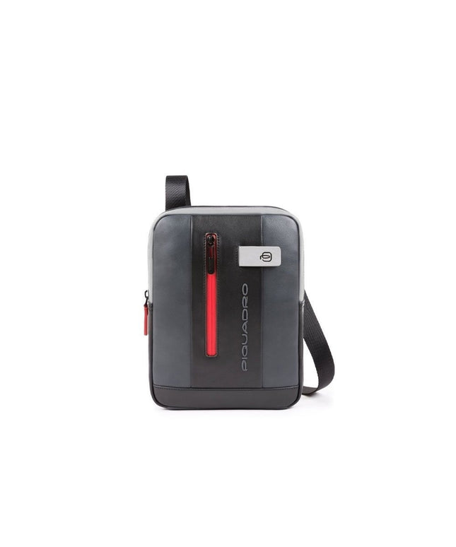 Piquadro, Urban, iPad Sleeve, Leather Crossbody Bag, Black/Grey, CA1816UB00, 21 x 27 x 6 cm, For Men