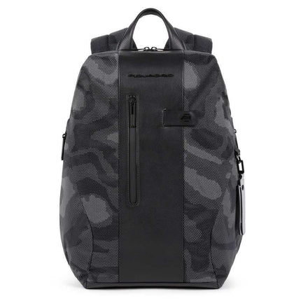 Piquadro, Brief 2, Nylon And Leather, Textile Backpack, Camor, Laptop And iPad Compartment, CA5478BR2, For Men, 30 x 41 x 13 cm