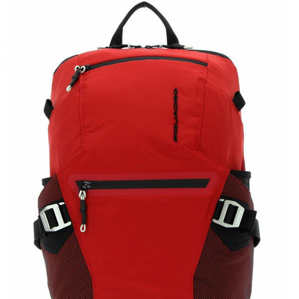 Piquadro, Modular, Nylon, Textile Backpack, Red, Laptop And iPad Compartment, Unisex