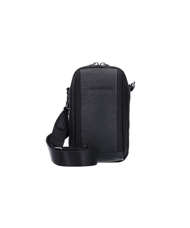 Piquadro, Brief 2, Nylon And Leather, Textile Crossbody Bag, Black, CA5485BR2, For Men