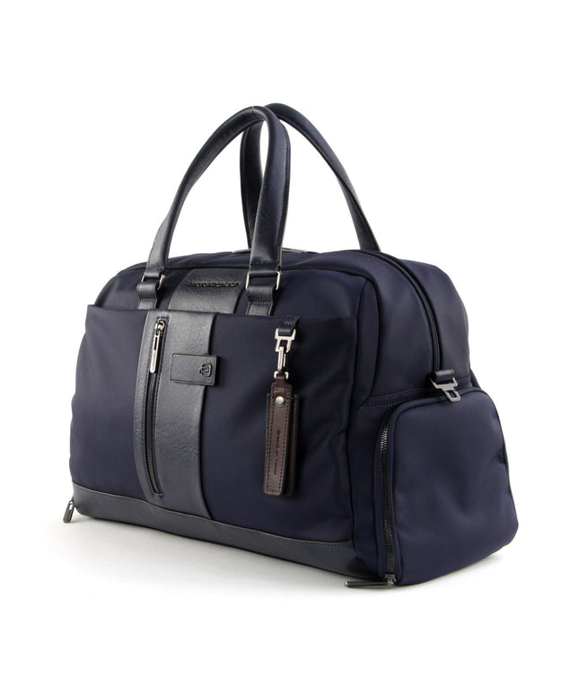 Piquadro, Brief 2, Synthetic Fabric, Textile Handbag, Shoe Compartment, Navy Blue, 48 x 30 x 23 cm