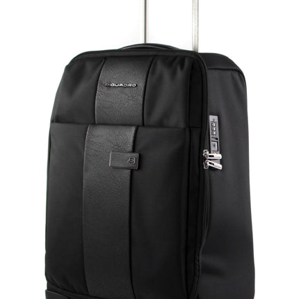 Piquadro, Brief 2, Cabin Textile Trolley, Black, 40.00 x 55.00 x 20.00 cm, Ultra Slim