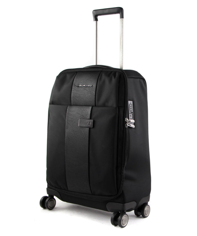 Piquadro, Brief 2, Cabin Textile Trolley, Black, 40.00 x 55.00 x 20.00 cm, Ultra Slim
