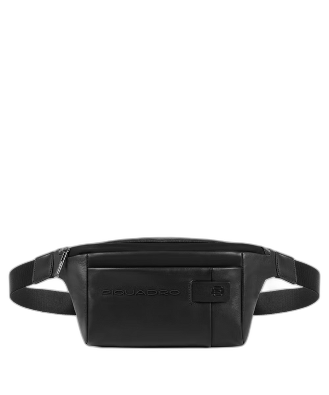 Piquadro, Bum, Leather Crossbody Bag, Black, For Men