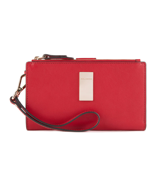 Piquadro, Dafne, Leather Wallet, Credit Card Case, Red, For Women
