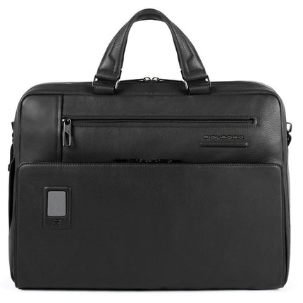 Piquadro, Akron, Leather, Leather Briefcase, With Ipad Compartment, CA5109AO/N, Black, For Men