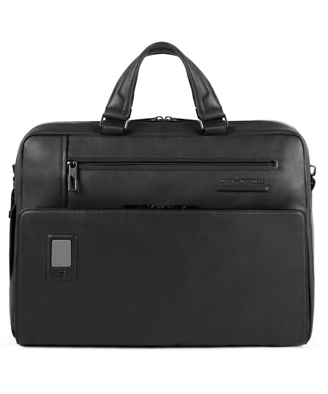 Piquadro, Akron, Leather, Leather Briefcase, With Ipad Compartment, CA5109AO/N, Black, For Men