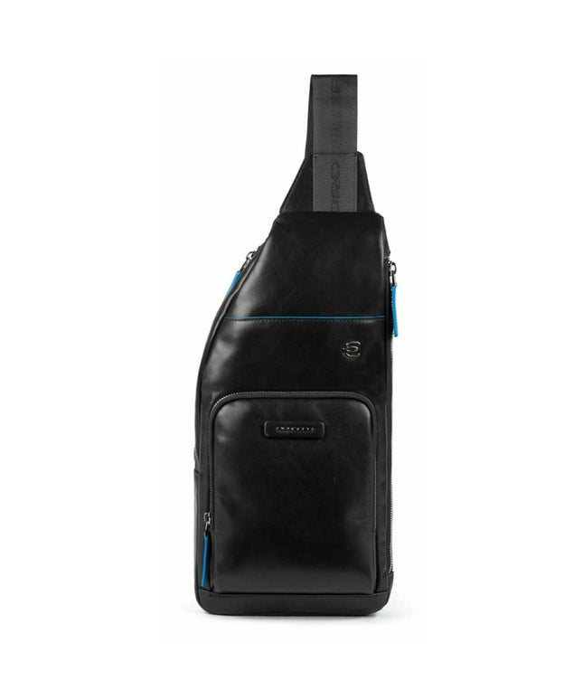 Piquadro, Monospalla, Leather, Leather Backpack, Black, Mono Sling, For Men, 18 x 36 x 6 cm