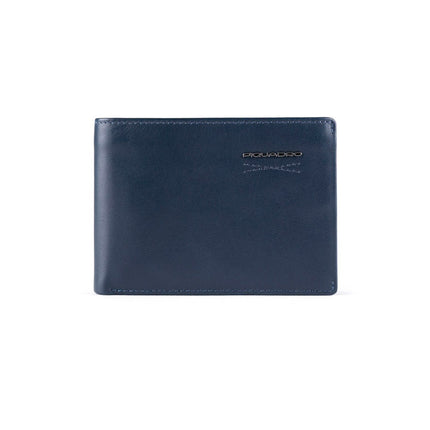 Piquadro, Obidos, Leather Wallet, Coin Holder, Navy, For Men