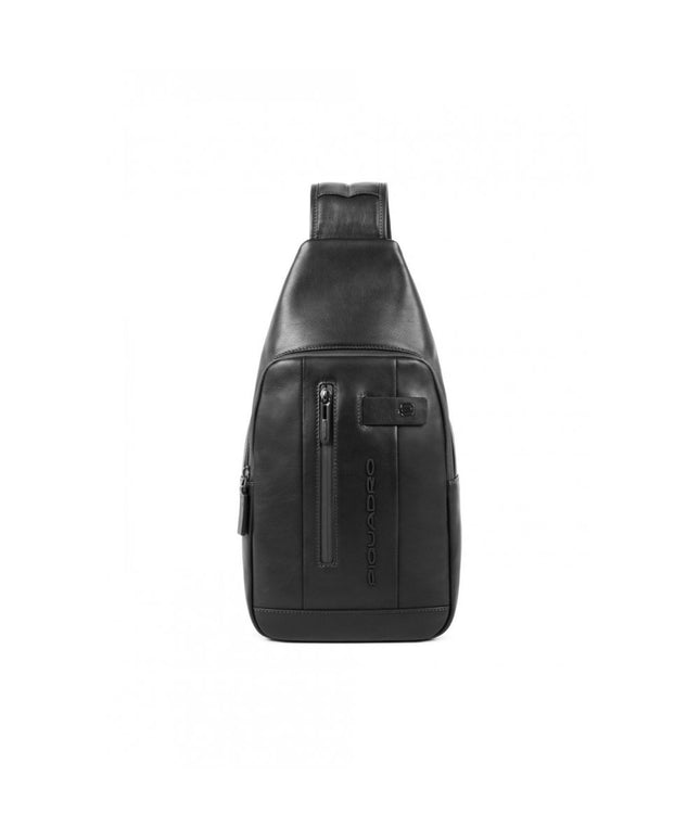 Piquadro, Piquadro, Leather Backpack, Black, Sling Bag, For Men