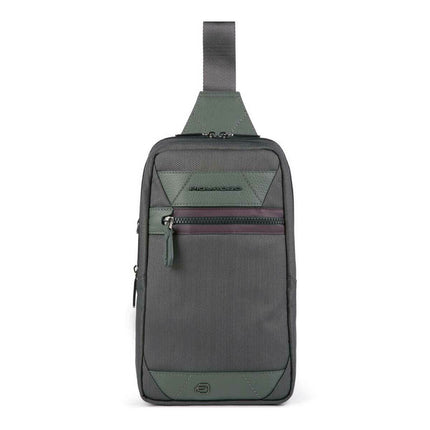 Piquadro, Piquadro, Leather Backpack, Military Green, Sling Bag, For Men