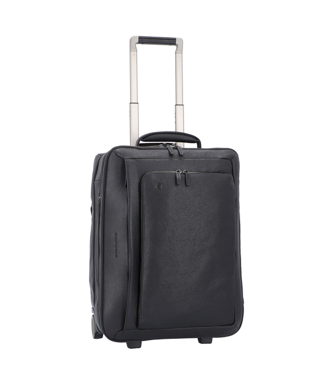 Piquadro, BagMotic, Leather, Cabin Leather Trolley, Black, BV2960B3BM/N, With Double Computer and iPad Air/Air 2 Compartment
