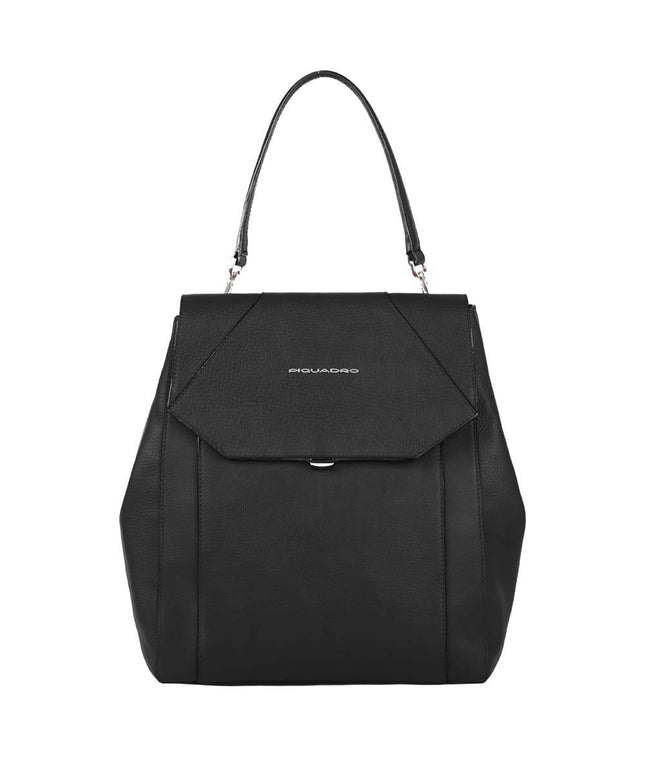 Piquadro, Piquadro, Leather, Leather Backpack, Black, Expandable, For Women