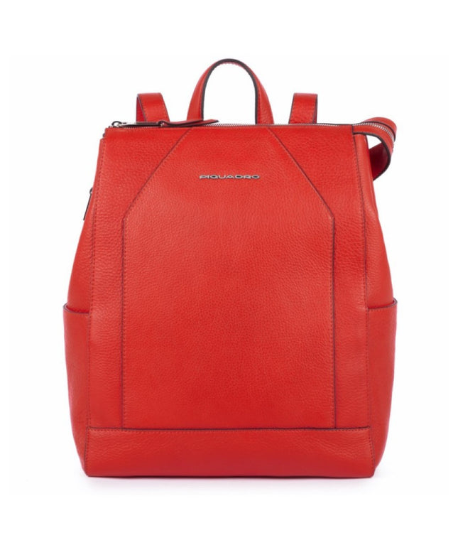 Piquadro, Piquadro, Leather, Leather Backpack, Red, With Shock Absorbing Ca, For Men, 28 x 35 x 14.5