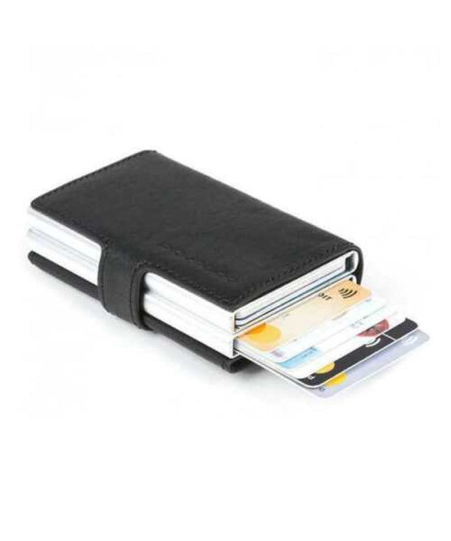 Piquadro, Piquadro, Leather Card Holder, Credit Card Case, Black, Unisex