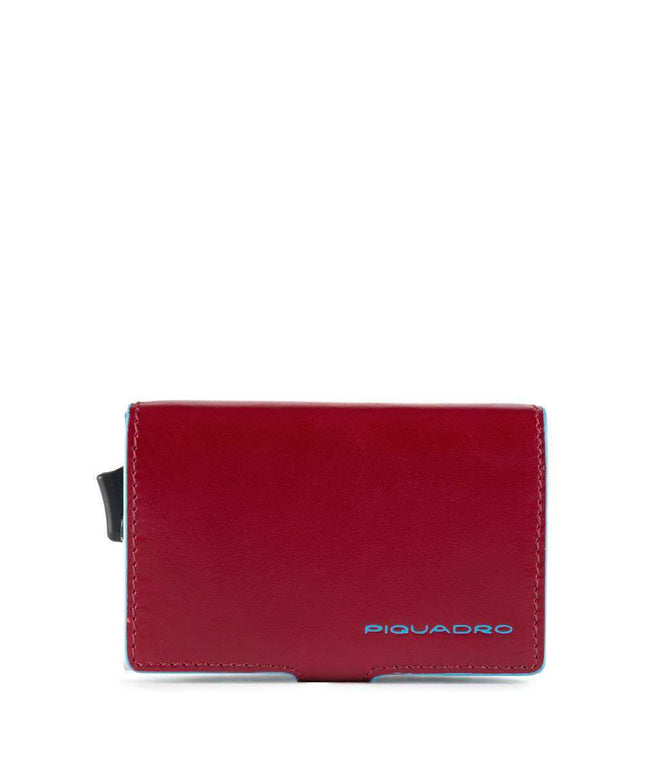 Piquadro, Piquadro, Leather Card Holder, Credit Card Case, Red, Unisex