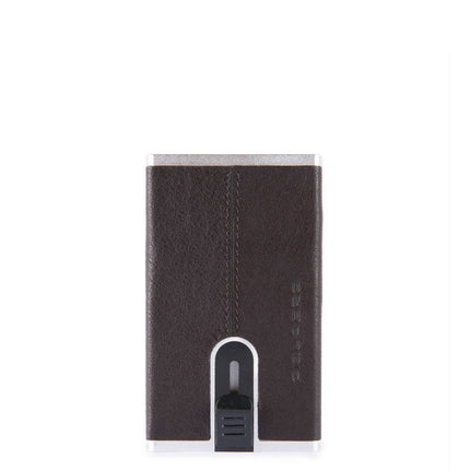 Piquadro, Piquadro, Leather Card Holder, Square Sliding System, Brown, Unisex