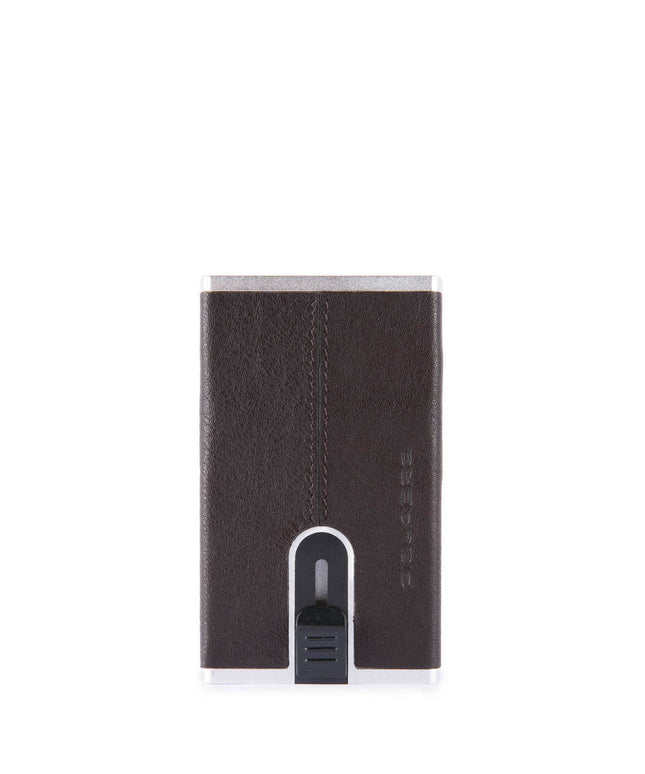 Piquadro, Piquadro, Leather Card Holder, Square Sliding System, Brown, Unisex