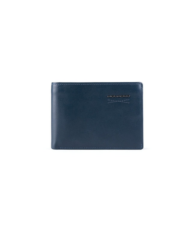 Piquadro, Piquadro, Leather Wallet, RFID Anti-Fraud Protection, Navy Blue, For Men