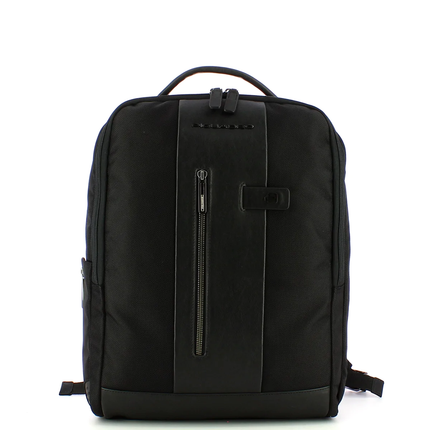 Piquadro, Piquadro, Nylon And Leather, Textile Backpack, Black, Laptop And iPad Compartment, For Men, 31 x 41.5 x 12 cm