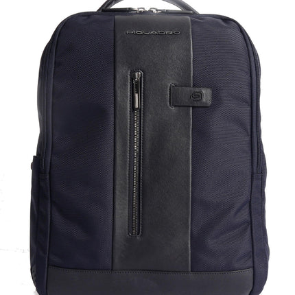 Piquadro, Piquadro, Nylon And Leather, Textile Backpack, Blue, Laptop And iPad Compartment, For Men, 31 x 41.5 x 12 cm