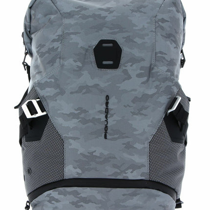 Piquadro, Piquadro, Nylon, Textile Backpack, Grey, Laptop And Ipad Wallet Key Holder, For Men