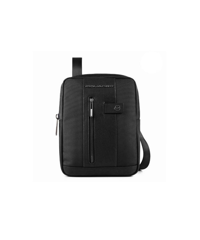 Piquadro, Brief 2, Nylon And Leather, Textile Crossbody Bag, Black, CA1816BR2/N, For Men