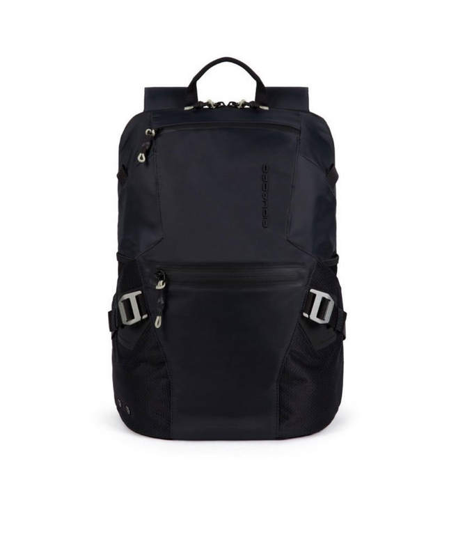 Piquadro, PQM, Polyester, Textile Backpack, Black, Laptop Compartiment, Unisex, 27 x 37 x 7 cm