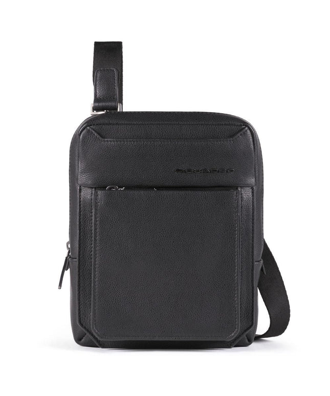 Piquadro, Tallin, Leather Crossbody Bag, Black, 23 X 18 X 5 cm, For Men
