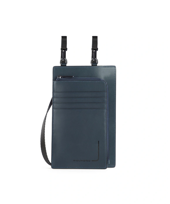 Piquadro, Tasche, Leather Crossbody Bag, Blue, 11.5 x 19 x 2 cm, For Men