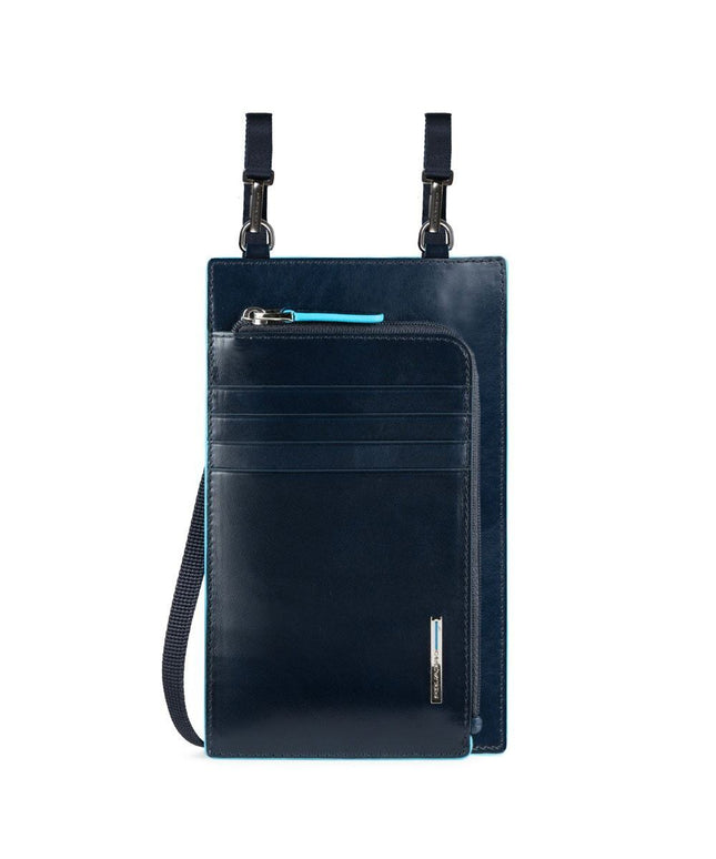 Piquadro, Tasche, Leather Crossbody Bag, Blue, 11.5 x 19 x 2 cm, For Men