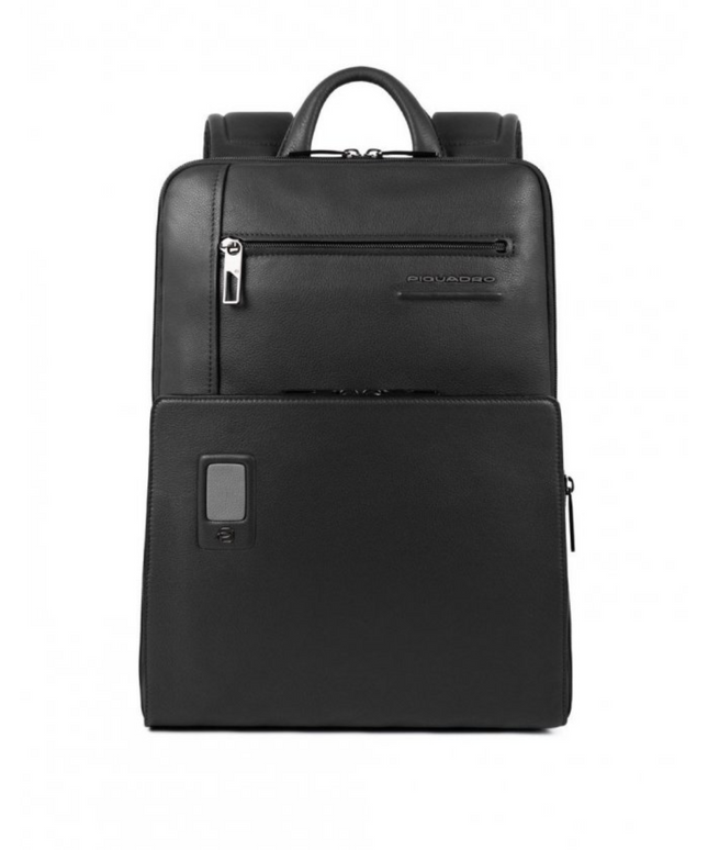 Piquadro, Tasche, Leather, Leather Backpack, Black, For Men