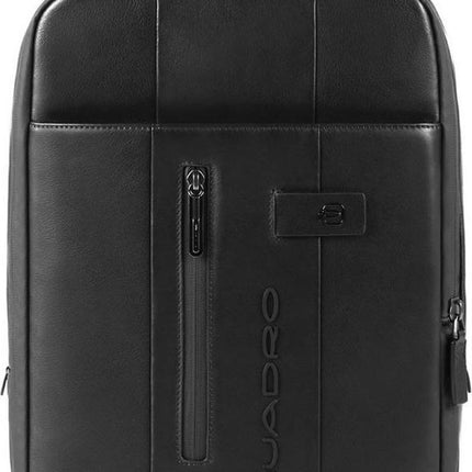 Piquadro, Urban, Leather Backpack, Black, Laptop And iPad Compartment, CA4841UBOO-N, Unisex, 26.5 x 38 x 10 cm