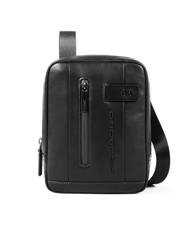 Piquadro, Urban, Leather Crossbody Bag, Black, 17.5 x 22.5 x 5 cm, For Men