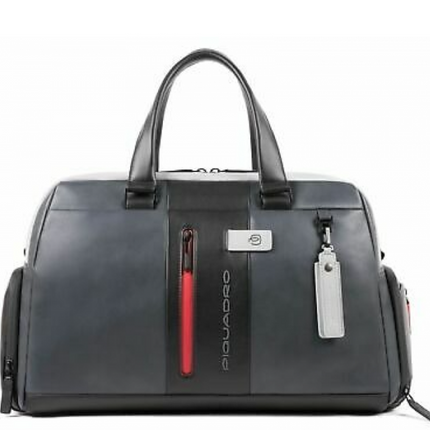 Piquadro, Urban Duffel Bag Grigio, Leather Handbag, Travel, Blue
