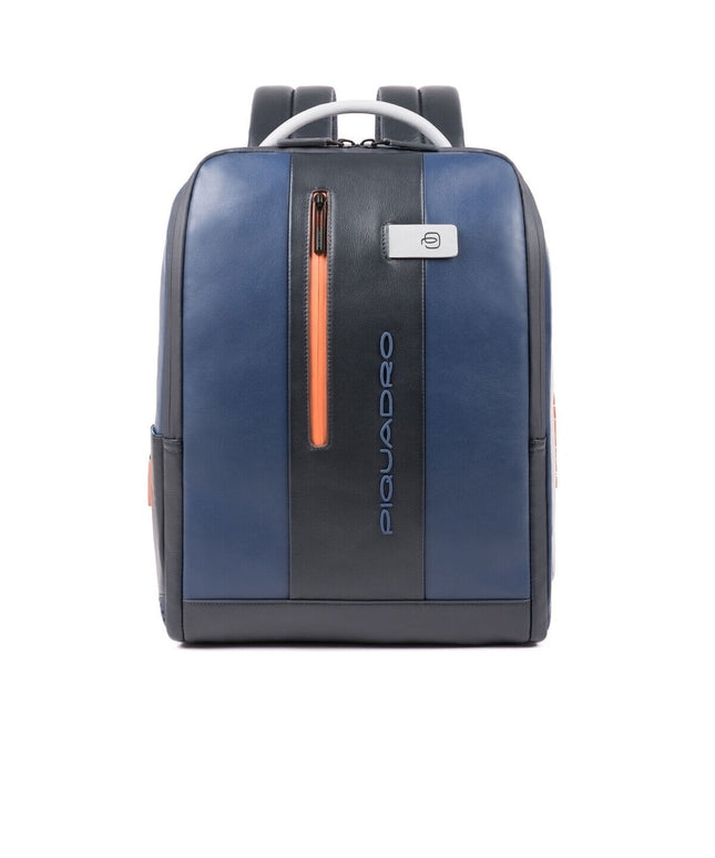 Piquadro, Urban, Leather, Leather Backpack, Blue/Grey, Laptop Compartiment, For Men, 31 x 41.5 x 12 cm