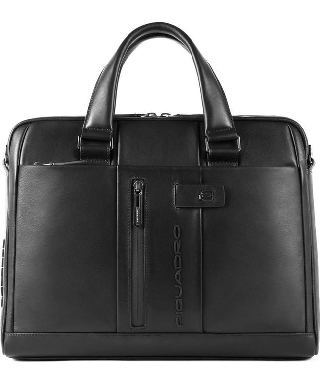 Piquadro, Urban, Leather, Textile Bag, Laptop Compartiment, Black, For Men, 37 x 28.5 x 6 cm