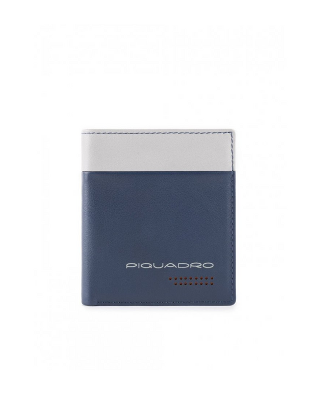 Piquadro, Urban, Leather Wallet, Credit Card Case, In Blue Grey, For Men