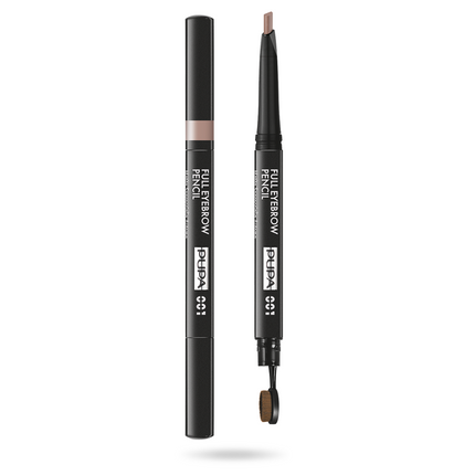 Pupa, Full, Paraben-Free, Definer, Double-Ended, Eyebrow Cream Pencil &amp; Brush 2-In-1, 001, Blonde, 0.2 g *Tester