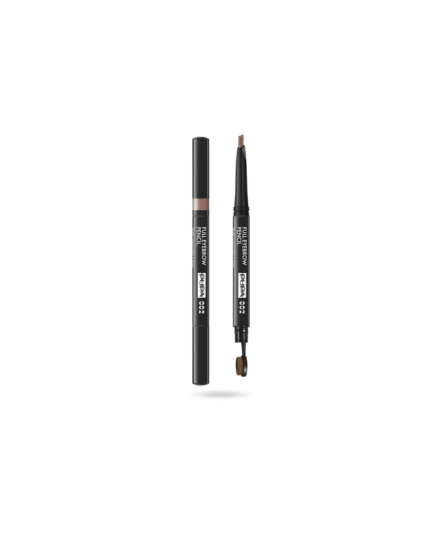 Pupa, Full, Paraben-Free, Definer, Double-Ended, Eyebrow Cream Pencil &amp; Brush 2-In-1, 002, Brown, 0.2 g *Tester