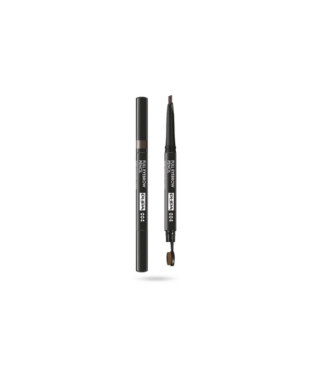 Pupa, Full, Paraben-Free, Definer, Double-Ended, Eyebrow Cream Pencil &amp; Brush 2-In-1, 004, Extra Dark, 0.2 g