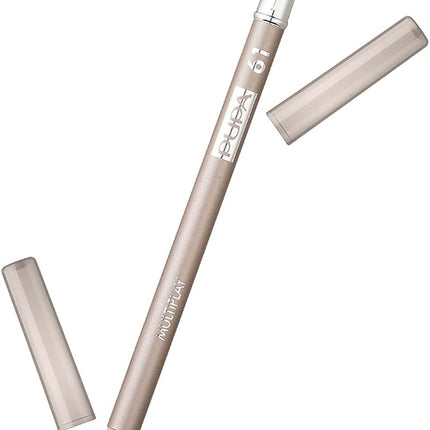 Pupa, Multiplay, Double-Ended, Eyeshadow &amp; Kajal Eyeliner 2-In-1, 61, Platinum, 1.2 g *Tester
