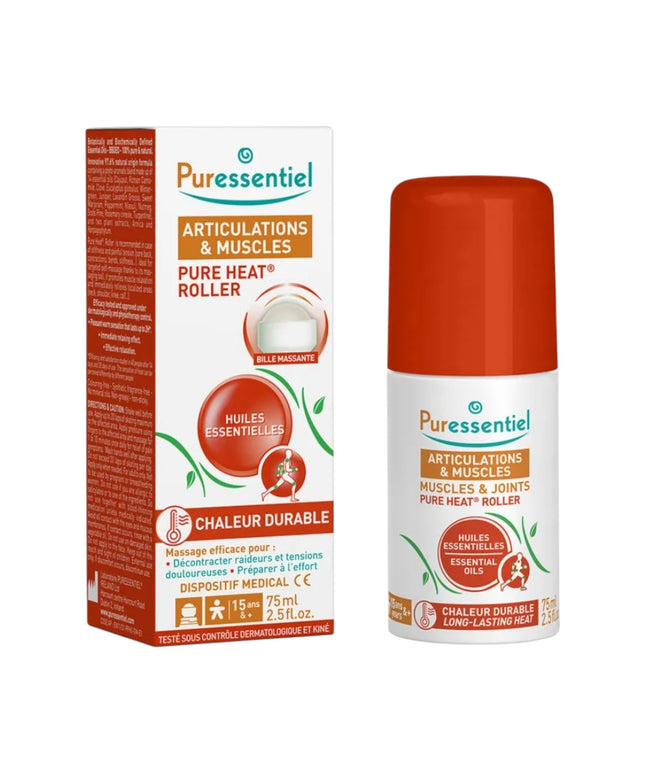 Puressentiel, Pure Heat, Essential Oils, Roll-On Body Oil, For Articulations &amp; Muscles, 75 ml